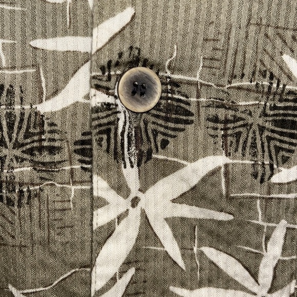 OP Sport Men’s Tan & Cream Tropical Print Short Sleeve Button Down Shirt M - Picture 6 of 7